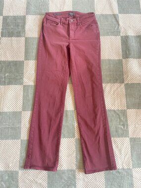 NYDJ Marilyn Straight Jeans Dark Cherry (Size 0)